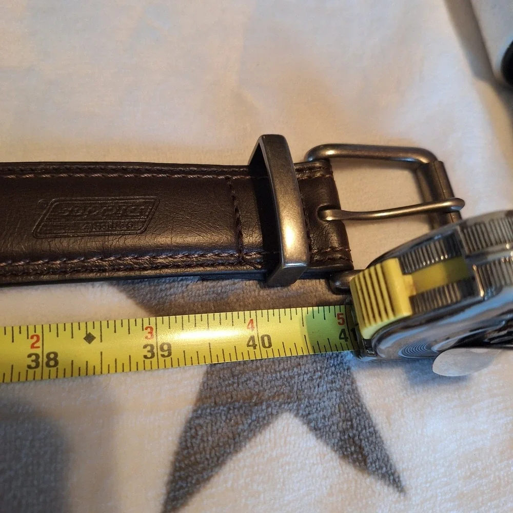 Dickies Brown Leather Lined Belt Classic Preppy Size 40